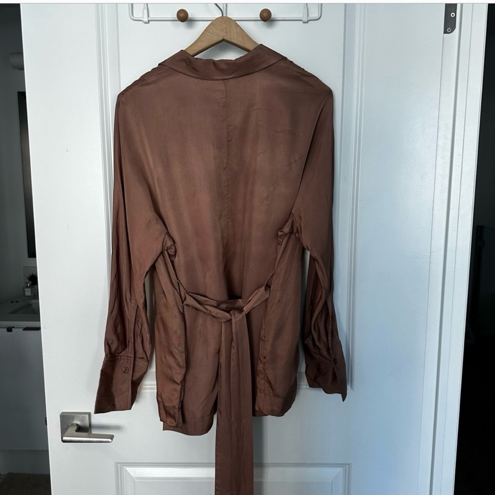 Aritzia -Wilfred- -Oriane Blazer w/tie  -Nutmeg -NWT-
Sz S-Pockets-Stunning ! 😍 - Picture 6 of 10